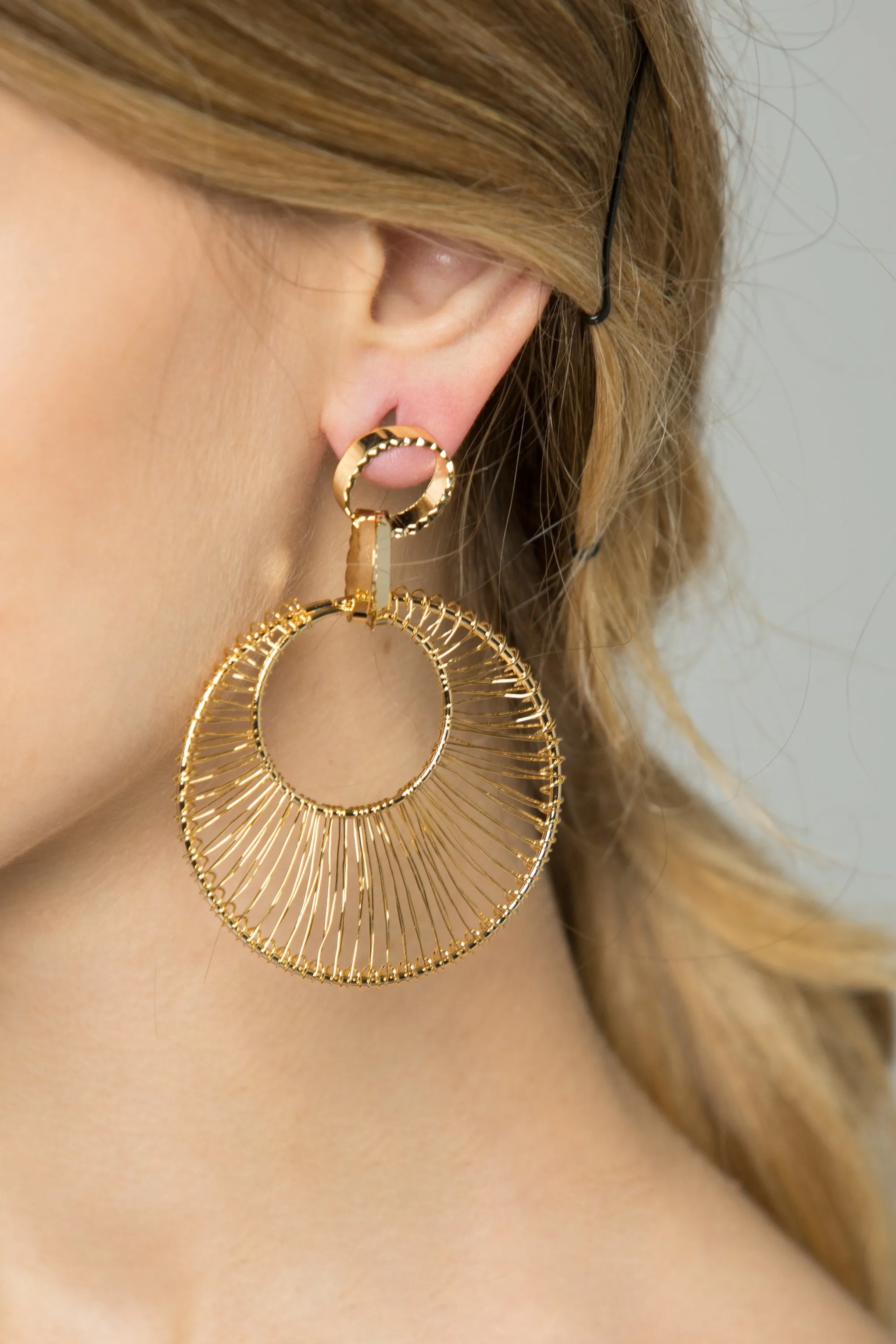 Gold Dreamcatcher Hoop Earrings