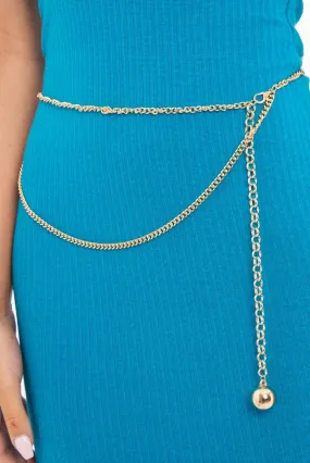 Gold Drop Chain Pendant Belt - Breya