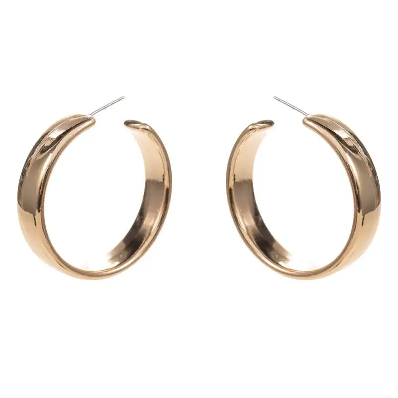 Gold Metal Hoop Earrings