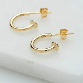 Gold Plated Charm Hoop Earrings