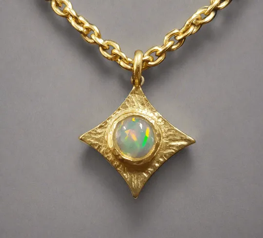 Gold Vermeil Ethiopian Opal Dainty Charm Pendant