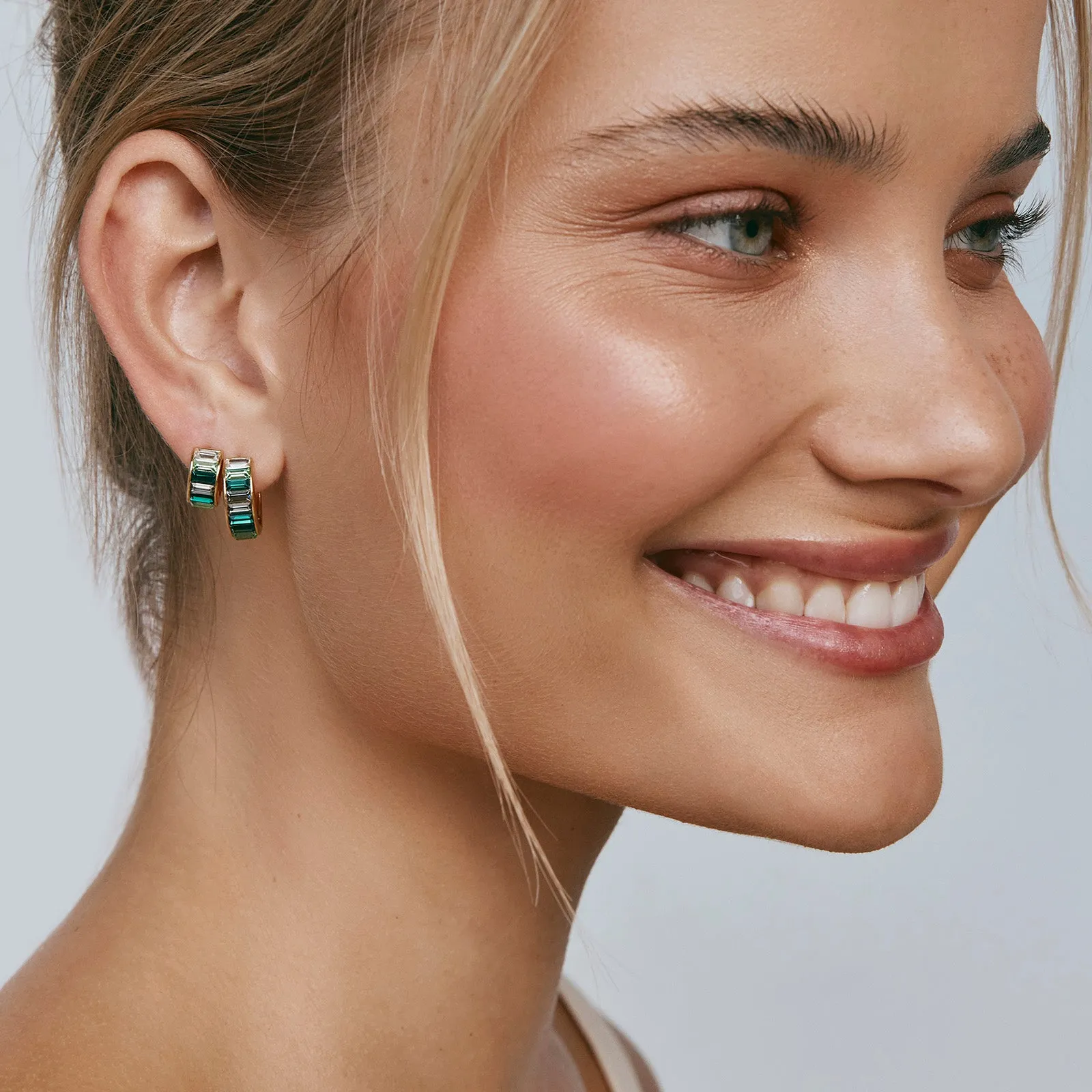 GREEN OMBRE MIDI HOOPS