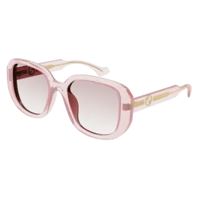 Gucci Women's Sunglasses GG1557SK 003 Pink Crystal Clear Nude Frame
