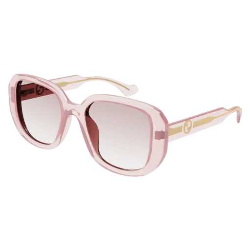 Gucci Women's Sunglasses GG1557SK 003 Pink Crystal Clear Nude Frame
