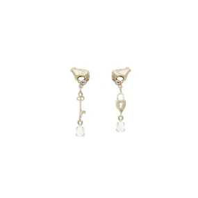 Hand, Lock & Key Earrings