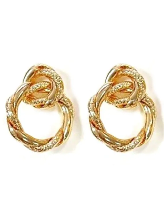 HE3076 Twist Knot Hoop Earrings