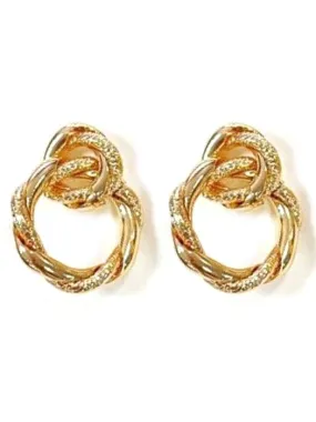 HE3076 Twist Knot Hoop Earrings