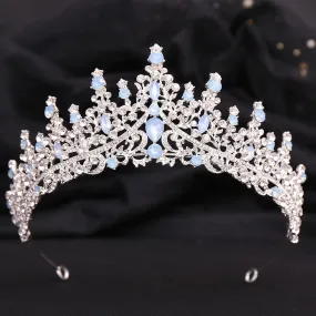 Hot selling wedding crystal headband baroque blue jelly rhinestone bridal crown