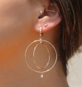 Huggie Hanging Hoop Earrings