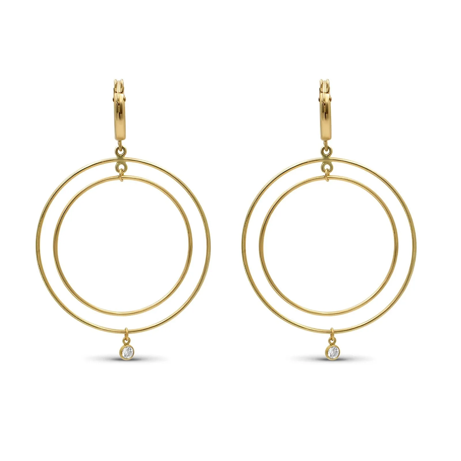 Huggie Hanging Hoop Earrings