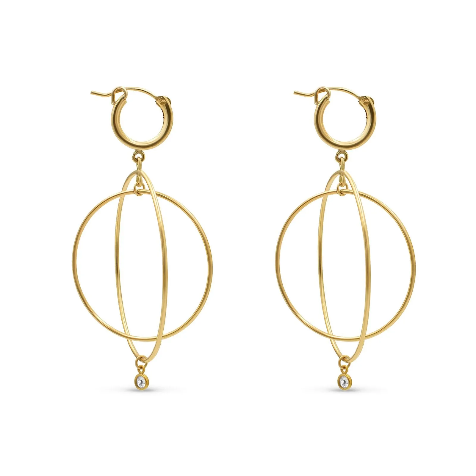Huggie Hanging Hoop Earrings