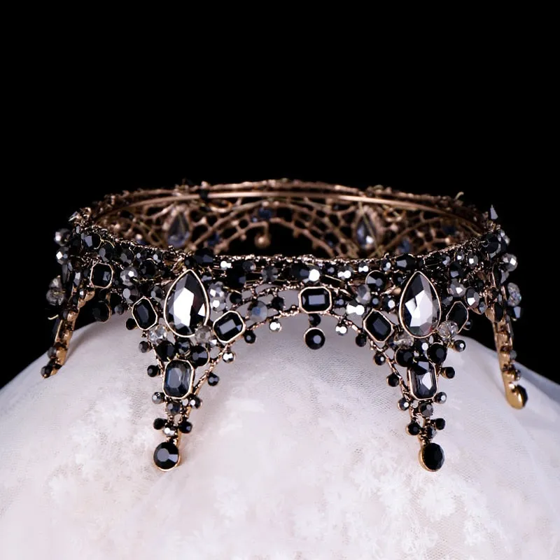 Iconic Black Crystal Crown