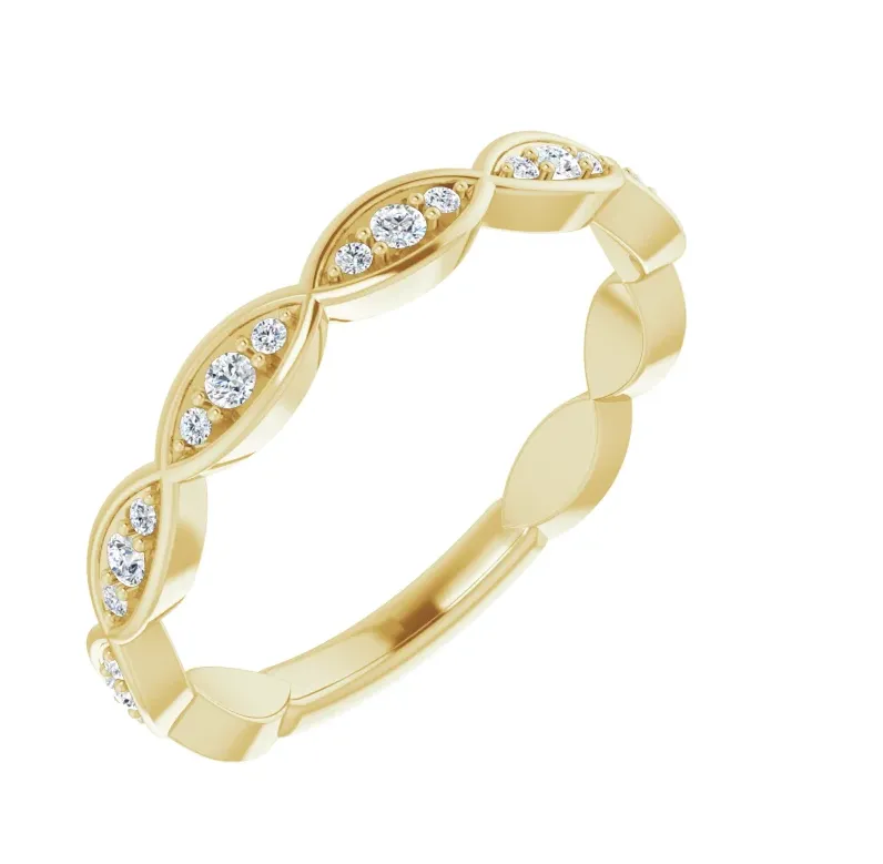 Infinity-Inspired Diamond Wedding Band in 14k Gold