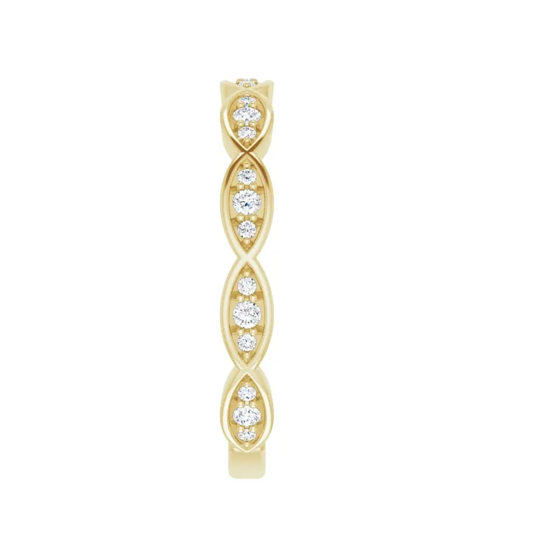 Infinity-Inspired Diamond Wedding Band in 14k Gold