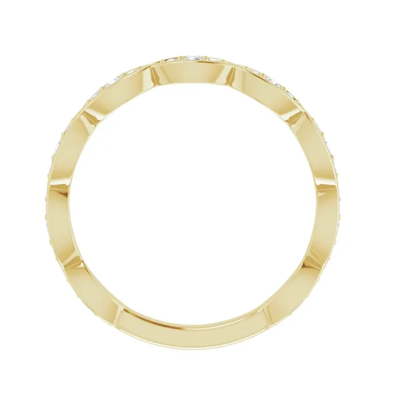 Infinity-Inspired Diamond Wedding Band in 14k Gold