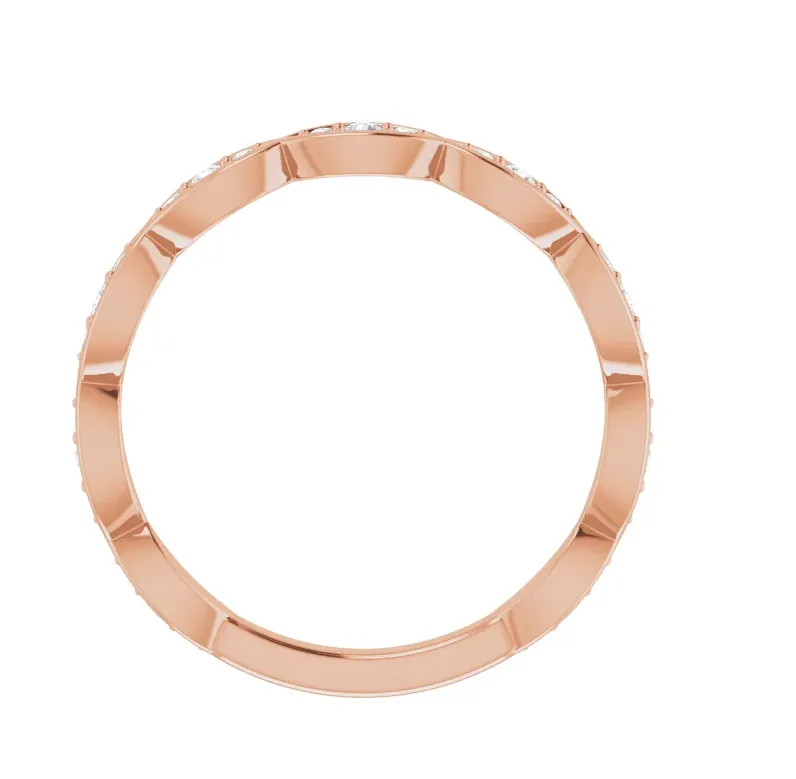 Infinity-Inspired Diamond Wedding Band in 14k Gold