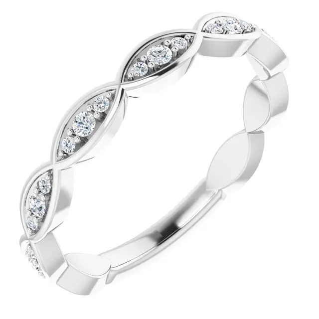 Infinity-Inspired Diamond Wedding Band in 14k Gold
