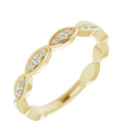 Infinity-Inspired Diamond Wedding Band in 14k Gold