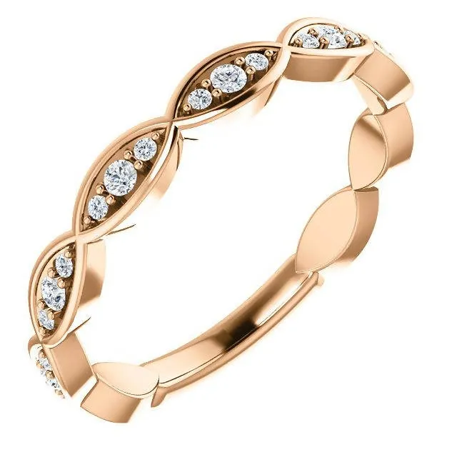 Infinity-Inspired Diamond Wedding Band in 14k Gold