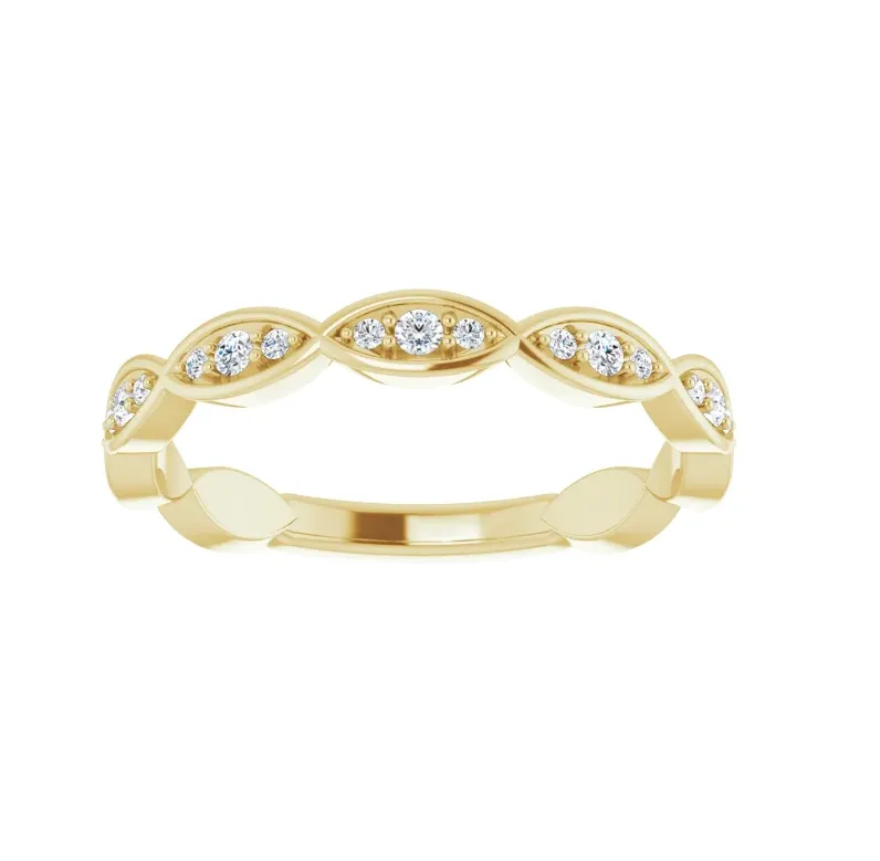 Infinity-Inspired Diamond Wedding Band in 14k Gold