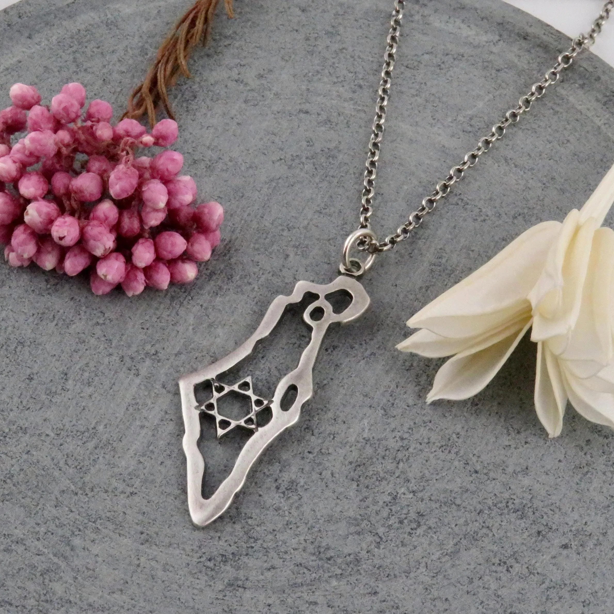 Israel Map Necklace