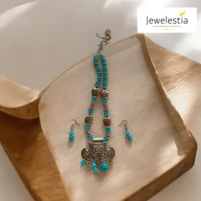 Jewelestia Heritage Turquoise Necklace and Earring Set