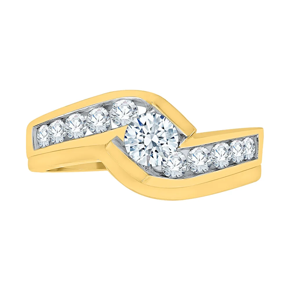 KATARINA 1/2 cttw Channel Set Lab Grown Diamond Bridal Set in 14k Gold