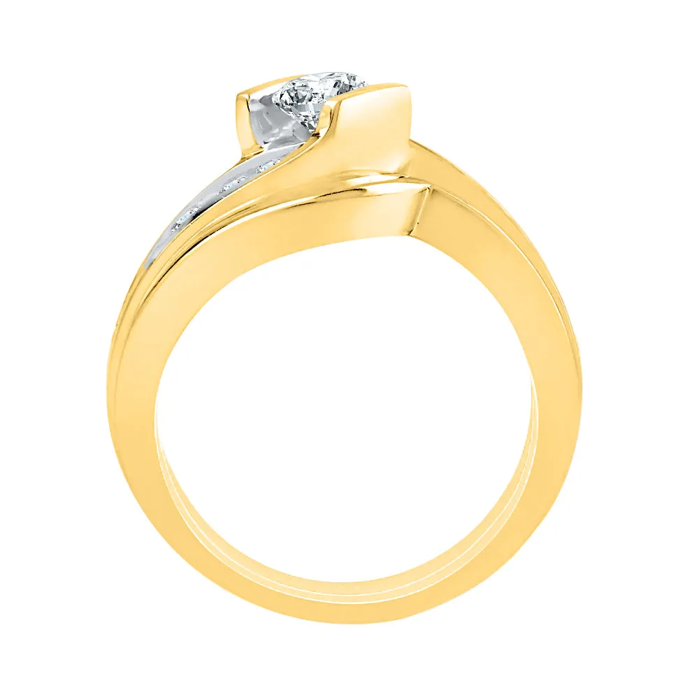 KATARINA 1/2 cttw Channel Set Lab Grown Diamond Bridal Set in 14k Gold