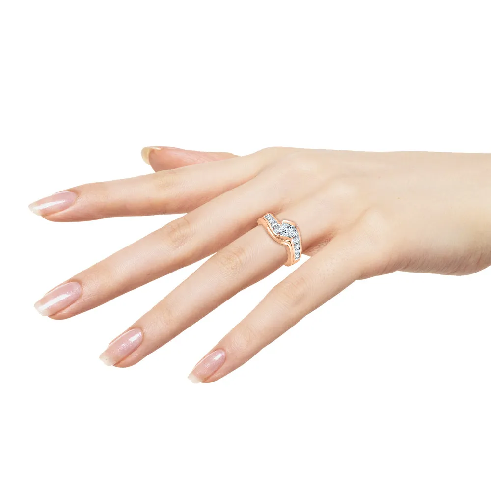 KATARINA 1/2 cttw Channel Set Lab Grown Diamond Bridal Set in 14k Gold