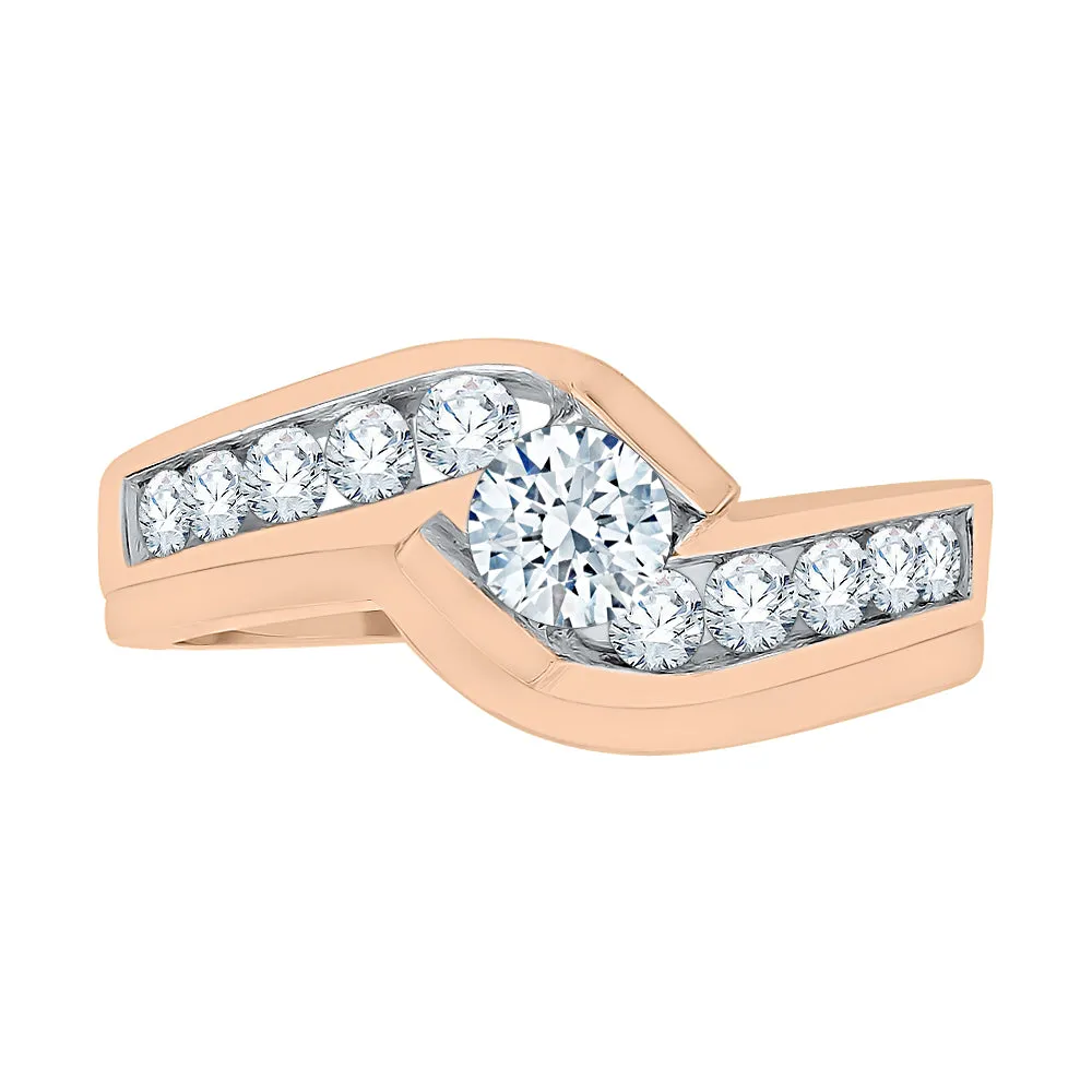 KATARINA 1/2 cttw Channel Set Lab Grown Diamond Bridal Set in 14k Gold