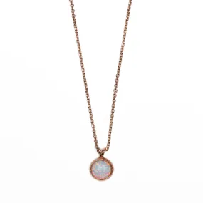 Large Circle Stone Pendant in "White Opal" *Custom*