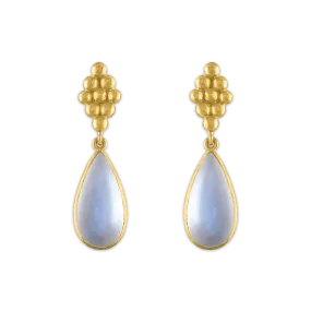 Large Rainbow Moonstone Nona Earrings