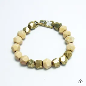 Lattice: Brass Chain Bracelet Woolly Mammoth Ivory