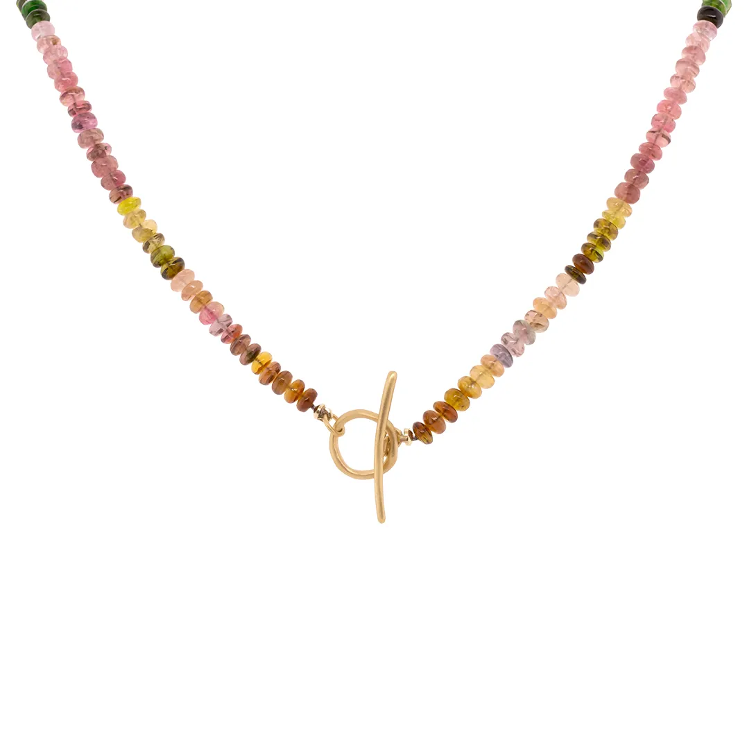 *Limited Edition* Watermelon Tourmaline Toggle Necklace