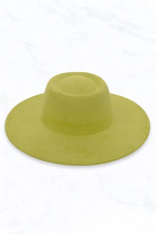 Line Green Suede Concave Hat