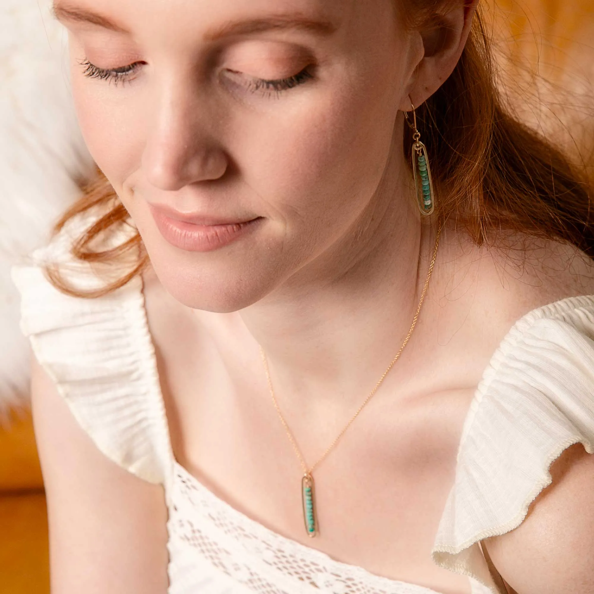 lyric necklace with turquoise