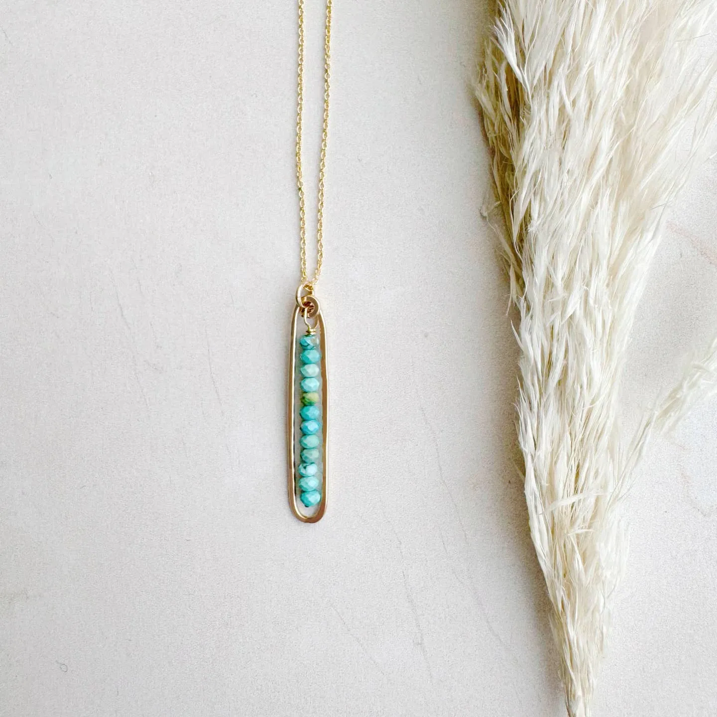 lyric necklace with turquoise