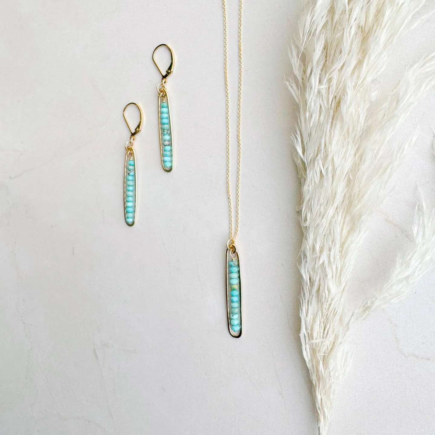 lyric necklace with turquoise