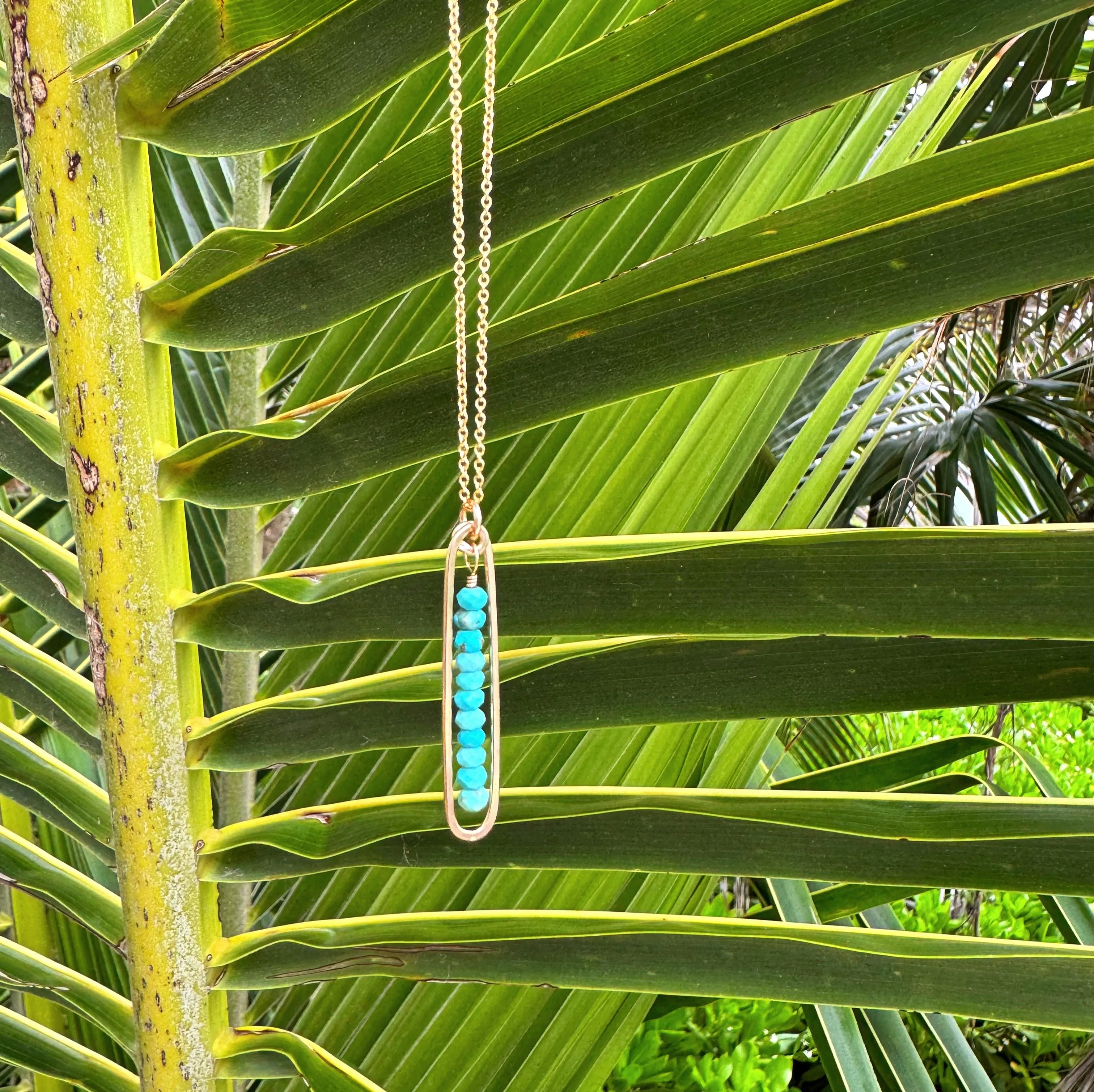 lyric necklace with turquoise