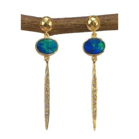 Marika 14K Gold, Opal & Diamond Earrings - M9114
