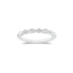 Marquise-Shaped & Round Diamond Wedding Band
