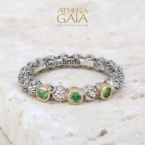 Meadow Breeze Triple Round Stone Stackable Ring