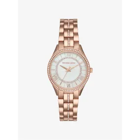 Michael Kors Lauryn Mother-of-Pearl Rose-Tone Watch 33mm Quartz