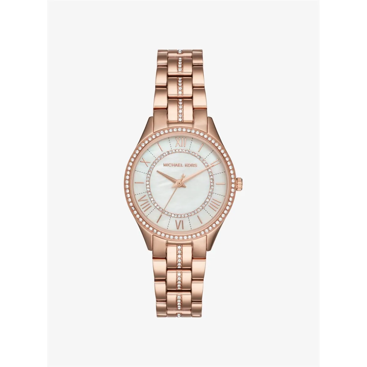 Michael Kors Lauryn Mother-of-Pearl Rose-Tone Watch 33mm Quartz