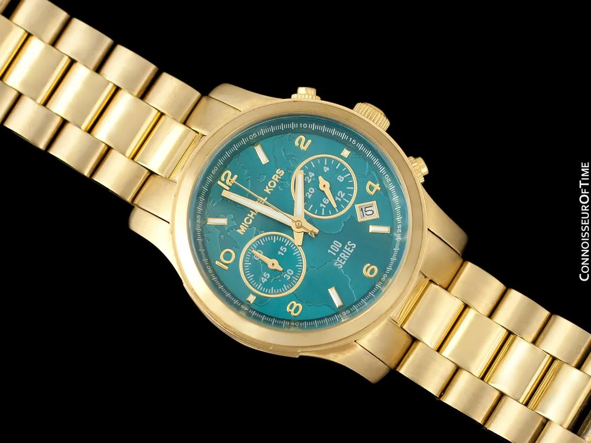Michael Kors Watch Hunger Stop Ladies Gold Tone Chronograph Watch -  Owned & Worn By Olivia Newton-John