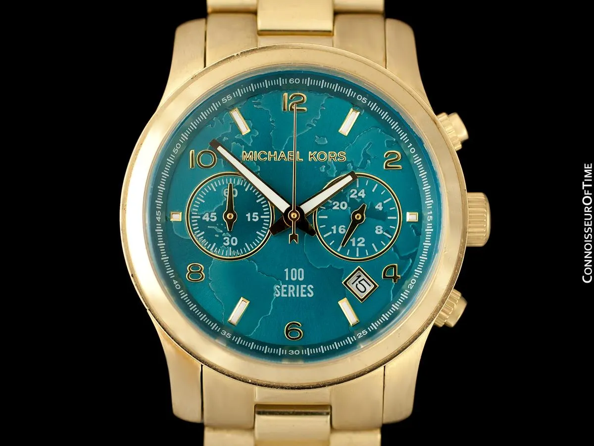 Michael Kors Watch Hunger Stop Ladies Gold Tone Chronograph Watch -  Owned & Worn By Olivia Newton-John