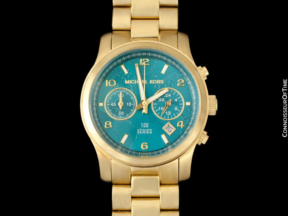 Michael Kors Watch Hunger Stop Ladies Gold Tone Chronograph Watch -  Owned & Worn By Olivia Newton-John