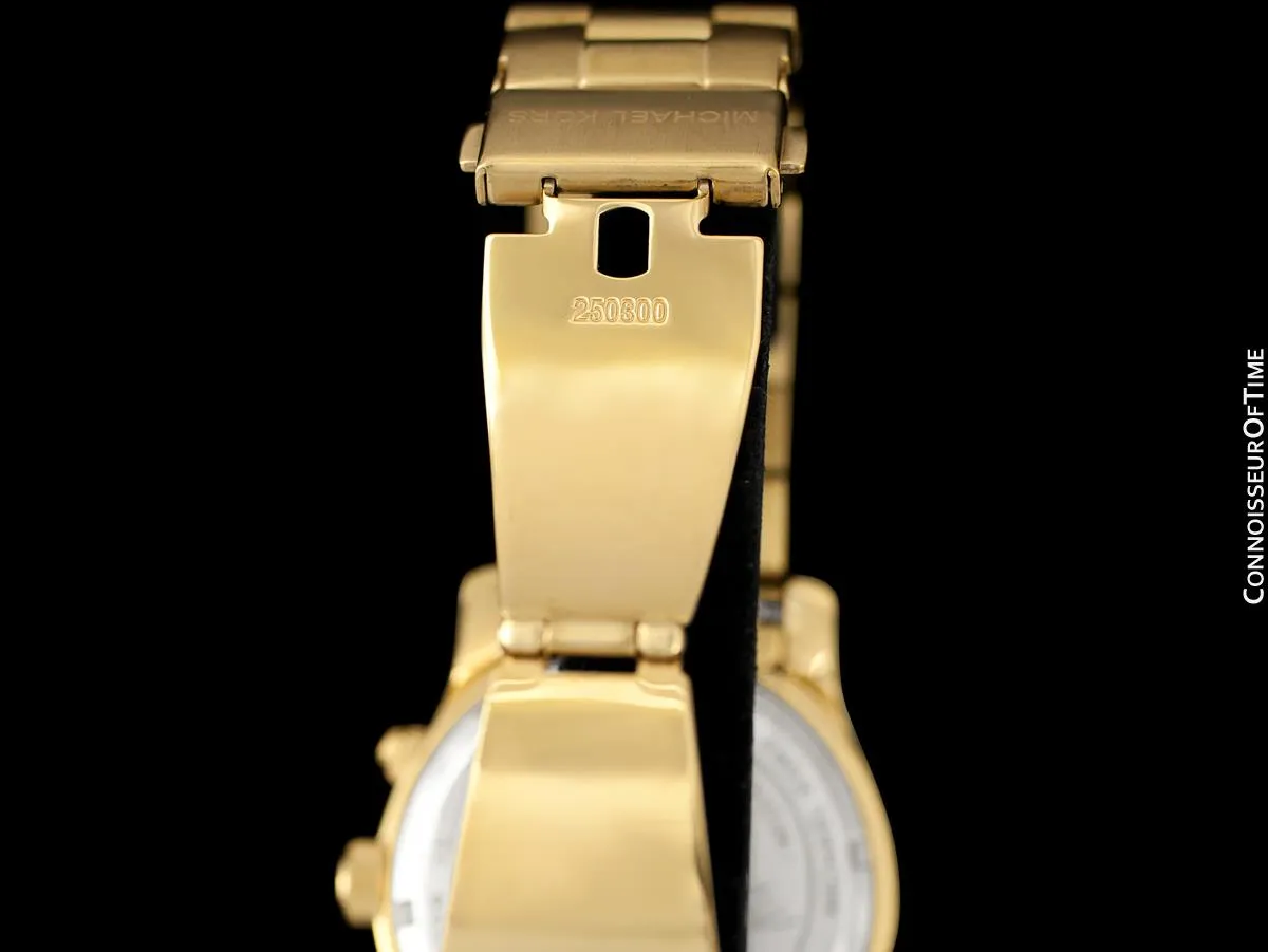 Michael Kors Watch Hunger Stop Ladies Gold Tone Chronograph Watch -  Owned & Worn By Olivia Newton-John