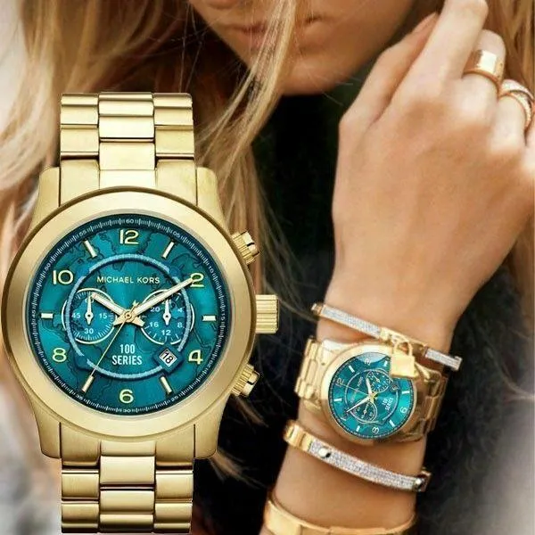 Michael Kors Watch Hunger Stop Ladies Gold Tone Chronograph Watch -  Owned & Worn By Olivia Newton-John