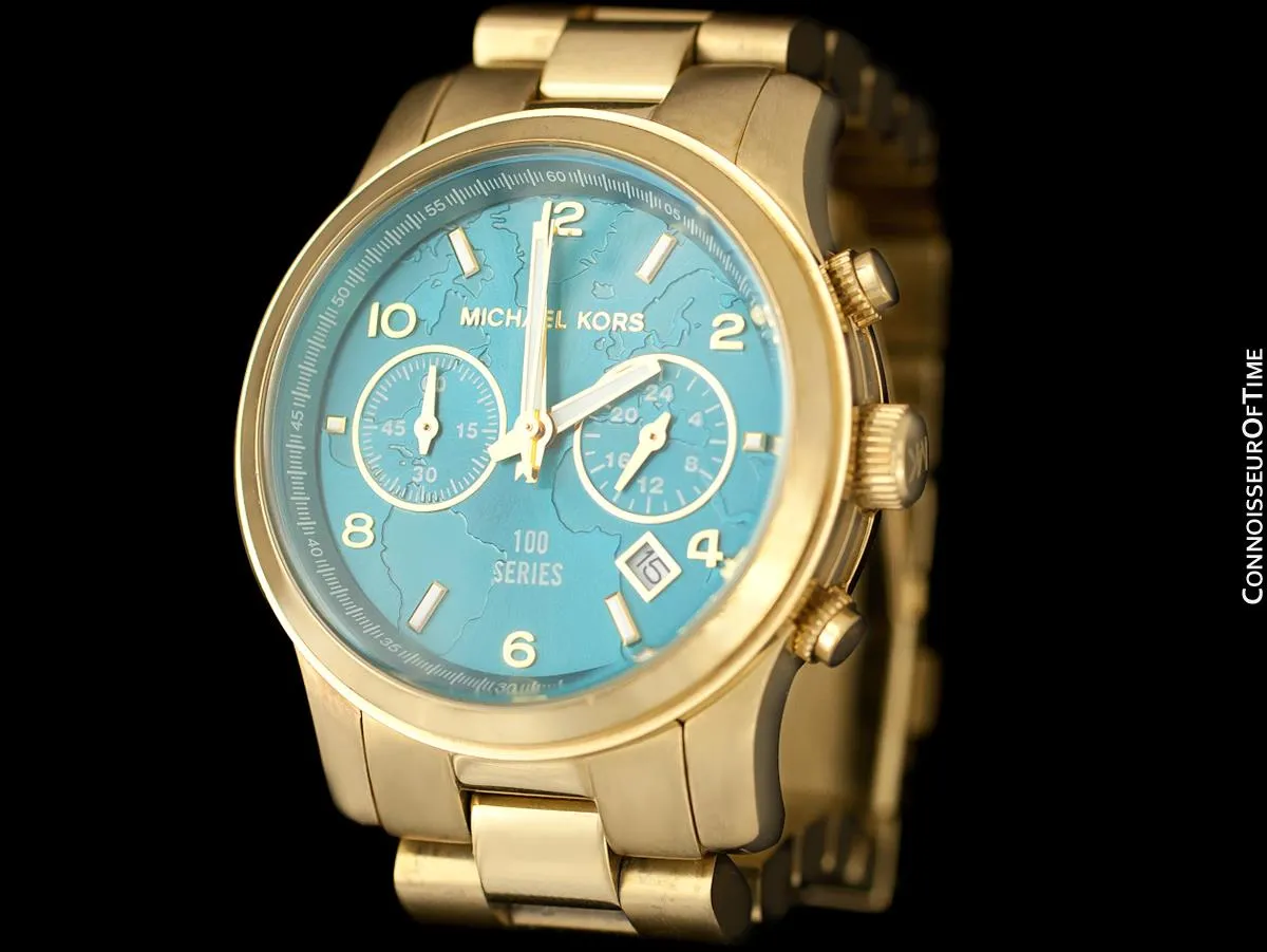 Michael Kors Watch Hunger Stop Ladies Gold Tone Chronograph Watch -  Owned & Worn By Olivia Newton-John